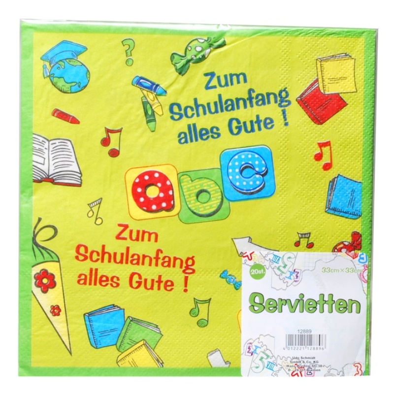 Zum Schulanfang alles Gute! - Servietten